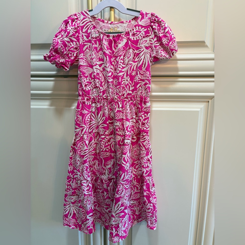 Lilly Pulitzer Girls Dean Midi Dress Passion Fruit Absolutely Flamazing  S (4-5)